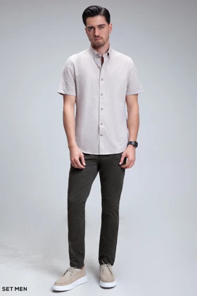 پیراهن مردانه آستین کوتاه لینن