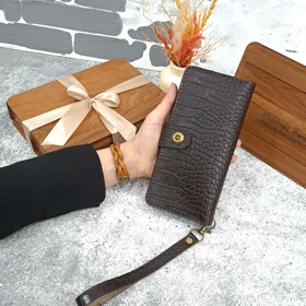 کیف پول دستی مردانه چرم طبیعی روکو