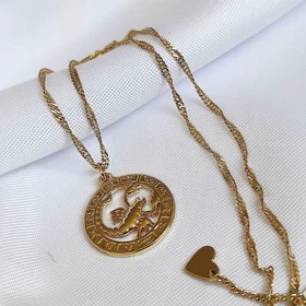 گردنبند آویز ماه تولد عقرب (Scorpio) طلایی با آبکاری