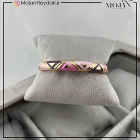 دستبند زنانه بنگل با طرح میناکاری شیک و ظریف کد bg10035