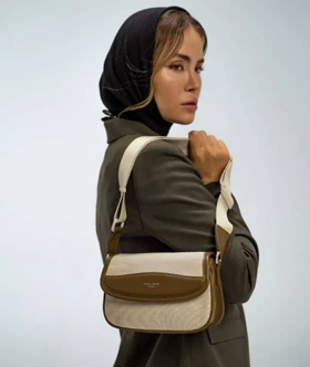 کیف دوشی زنانه بدون دسته روزانه برزنتی بند پهن قابل تنظیم دیوید جونز DAVIDJONES