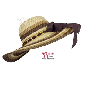 کلاه زنانه حصیری آفتابی شیک لبه 12cm | قابل خم شدن و شستشو