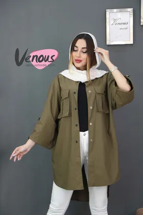 مانتو آستین گت جیب پاکتی