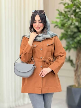 مانتو کمردار چهارجیب