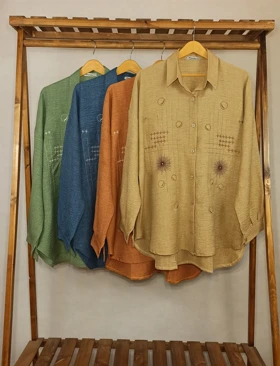 شومیز گلدوزی (نخودی)