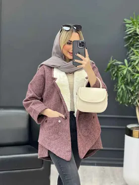 پالتو جیب پرچی یقه خز