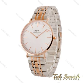 ساعت دنیل ولینگتون مردانه دورنگ رزگلد صفحه سفید DW-4425-42-G