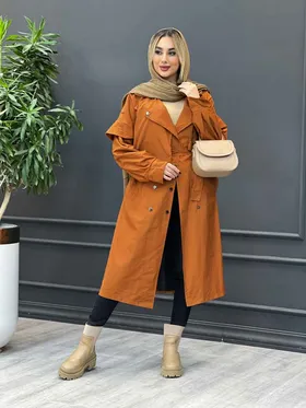 بارانی بلند سرشانه ژیله دار