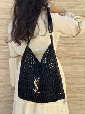 کیف YSL رافیا 2145 (مشکی)