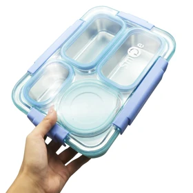 ظرف غذا لانچ باکس مدل 4Box-Love Smile ظرفیت 1.5 لیتر