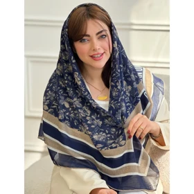 روسری نخی طرح گل دیور
