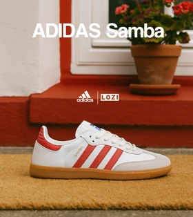 کفش کتانی مردانه و زنانه سفید قرمز ADIDAS Samba مدل 4233