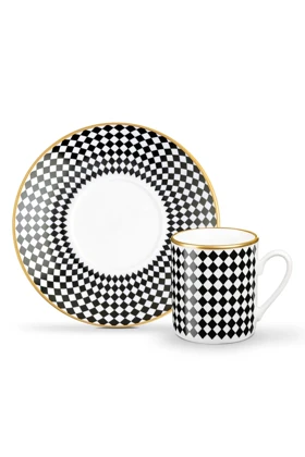 سرویس فنجان قهوه دو نفره Madame Coco مدل Evorde Bella Bone China