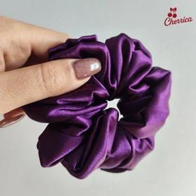 کش اسکرانچی ساتن سایز بزرگ بنفش کد 7