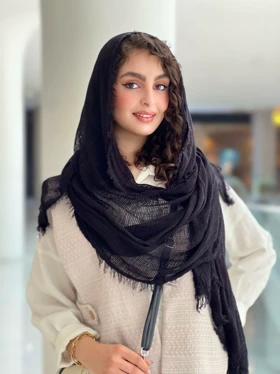 شال مشکی حصیری کد 1551