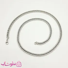 ست گردنبند و دستبند مردانه کارتیه مدل استیل نقره ای
