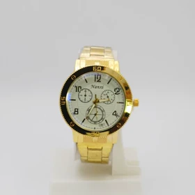 ساعت مچی مردانه نانسی Nanxi با موتور کوارتز و سبک 3موتوره (بند طلایی صفحه سفید)