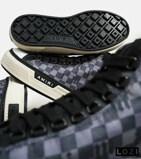 کفش اسنیکرزساق‌دار مشکی خاکستری Amiri Checkered