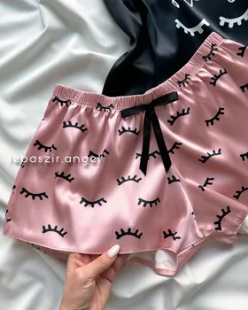 تاپ و شلوارک ساتن