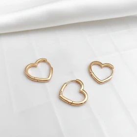 گوشواره‌های حلقه‌ای ژوپینگ طرح قلب سایز متوسط