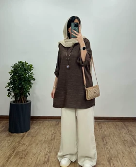 مانتو جلو دکمه لیانا 4 کد3057