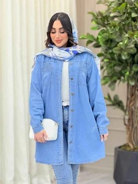 مانتو جین جیب دوبل