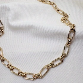 گردنبند زنجیری ژوپینگ زنانه طرح بیضی طلایی | مدل ترند و براق