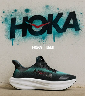 کفش کتانی مردانه و زنانه مشکی سبز HOKA مدل 7396
