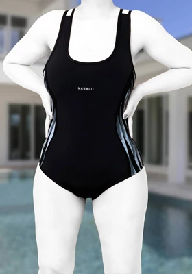 مایو شنا زنانه NABAJI ضد کلر SLEEP مشکی پشت بند