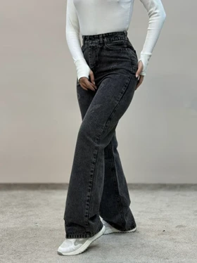 شلوار جین نیمبگ زغالی6171