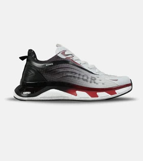 کفش کتانی طبی ورزشی مشکی سفید قرمز Warrior Sneakers مدل 7861