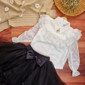 شومیز دخترانه یقه خرگوشی سه پله