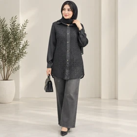 شومیز گیپور تیام مشکی