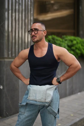 رکابی تنگ تاپ قهرمانی آیسان اسلامی سرمه ای