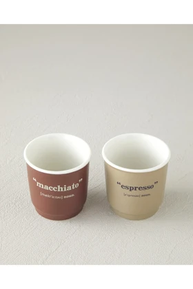 فنجان اسپرسو دو نفره English Home مدل Phoebe New Bone China - قهوه‌ای
