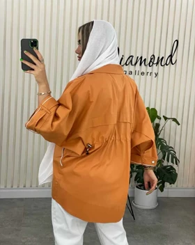 مانتو مغزی دوزی آستین دکمه (88)کد2497