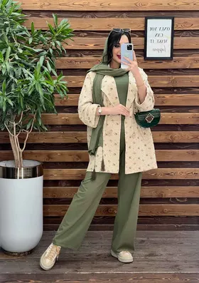 ست مانتو شلوار لینن طرحدار