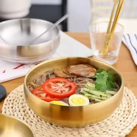 کاسه دو جداره استیل طلایی یونیک پلاس / Unique plus در سه سایز