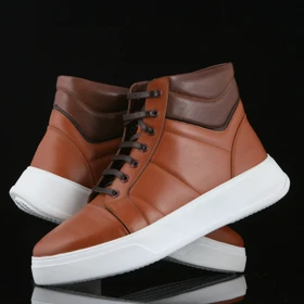 نیم بوت مردانه چرم یلسان مدل بایا کد 509-GN (عسلی)