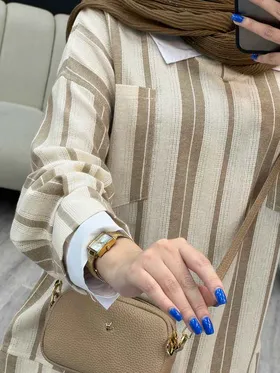 مانتو ترکیبی دو جیب پاکتی