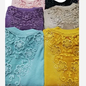 بلوز بافت مجلسی زنانه گپ ترک گل برجسته