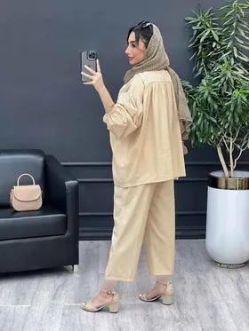 ست مانتو و شلوار جلو بسته ملینا
