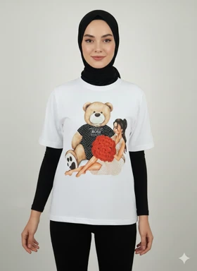 تیشرت نخ پنبه طرح دار