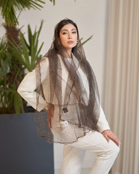 شال حریر تور پفکی 20611