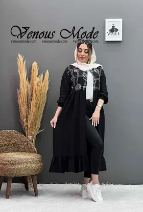 مانتو طرحدار پایین چین
