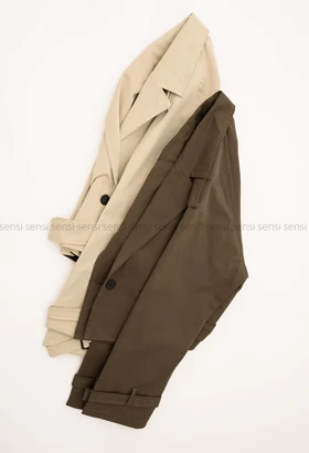 ترنچ کت کوتاه آستر دارکد1004501