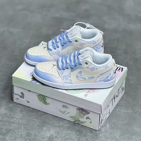 کفش نایک ایر جردن وان لو آبی اژدها Nike Air Jordan 1 Low Dragon Blue