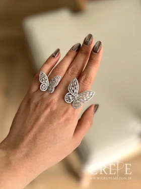 انگشتر پروانه نگین‌دار متوسط