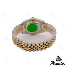 ساعت رولکس مردانه دورنگ طلایی صفحه سفید صدفی ایندکس خطی m-5205