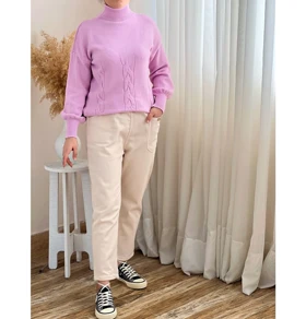 شلوار کتان خزدار کد 2336